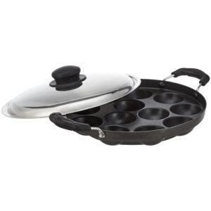 Amazon Brand -Solimo Aluminium Non-Stick Appam Patra - 12 Cavities 22.8 cms
